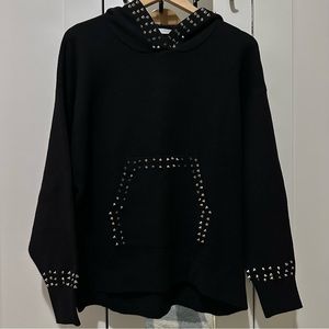 Oversized Black Spiked Hooded Zara Sweatshirt